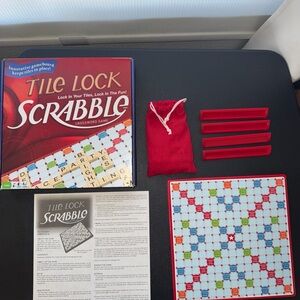 Scrabble Tile Lock Crossword Game - Red and White